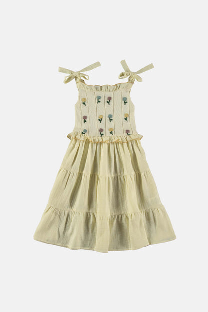 Coco Au Lait LIGHT YELLOW FLORAL DRESS  Light Yellow
