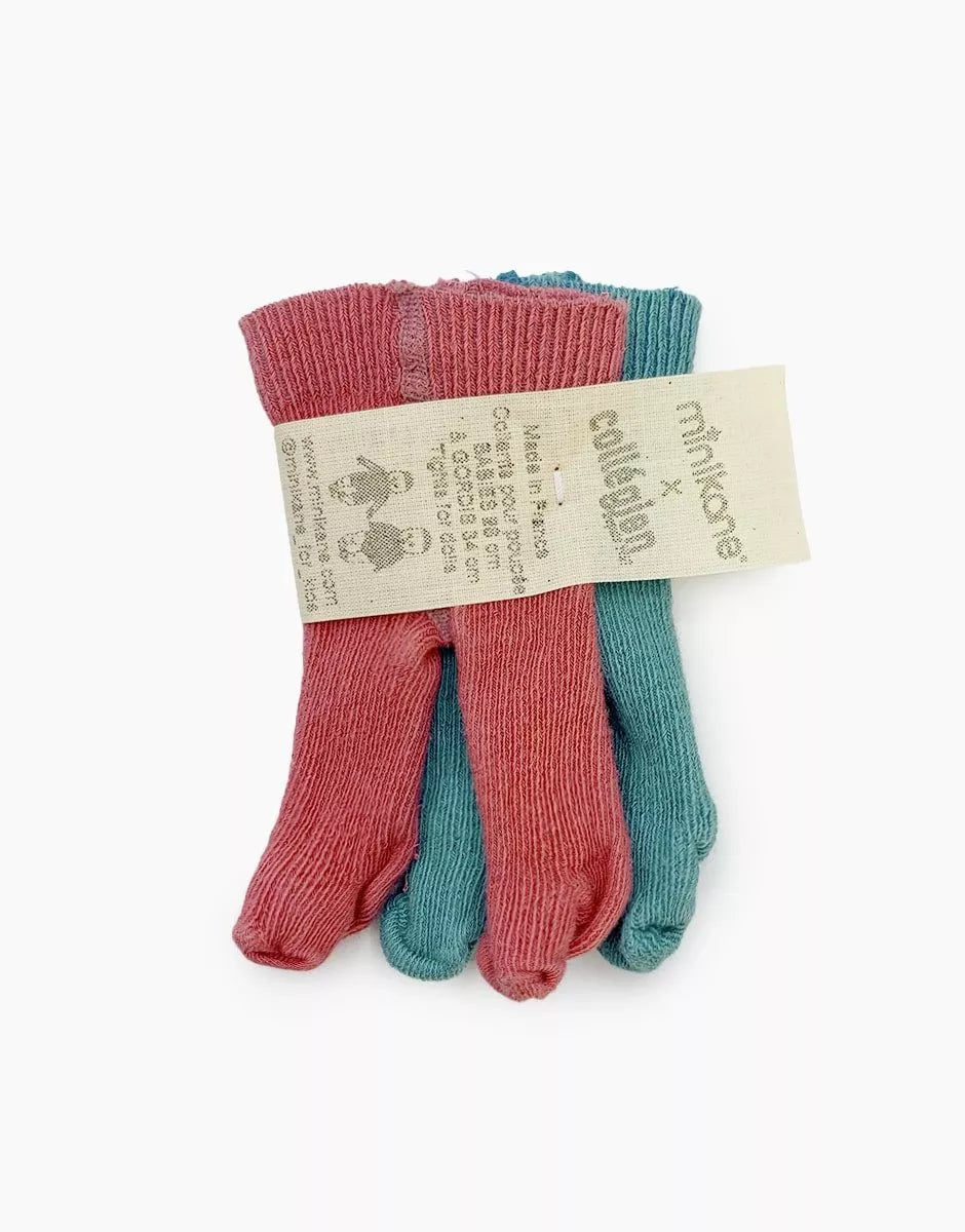 PACK DE DOS MEDIAS SUAVES DE PIEL DE CORDERO (ROSA Y AZUL)