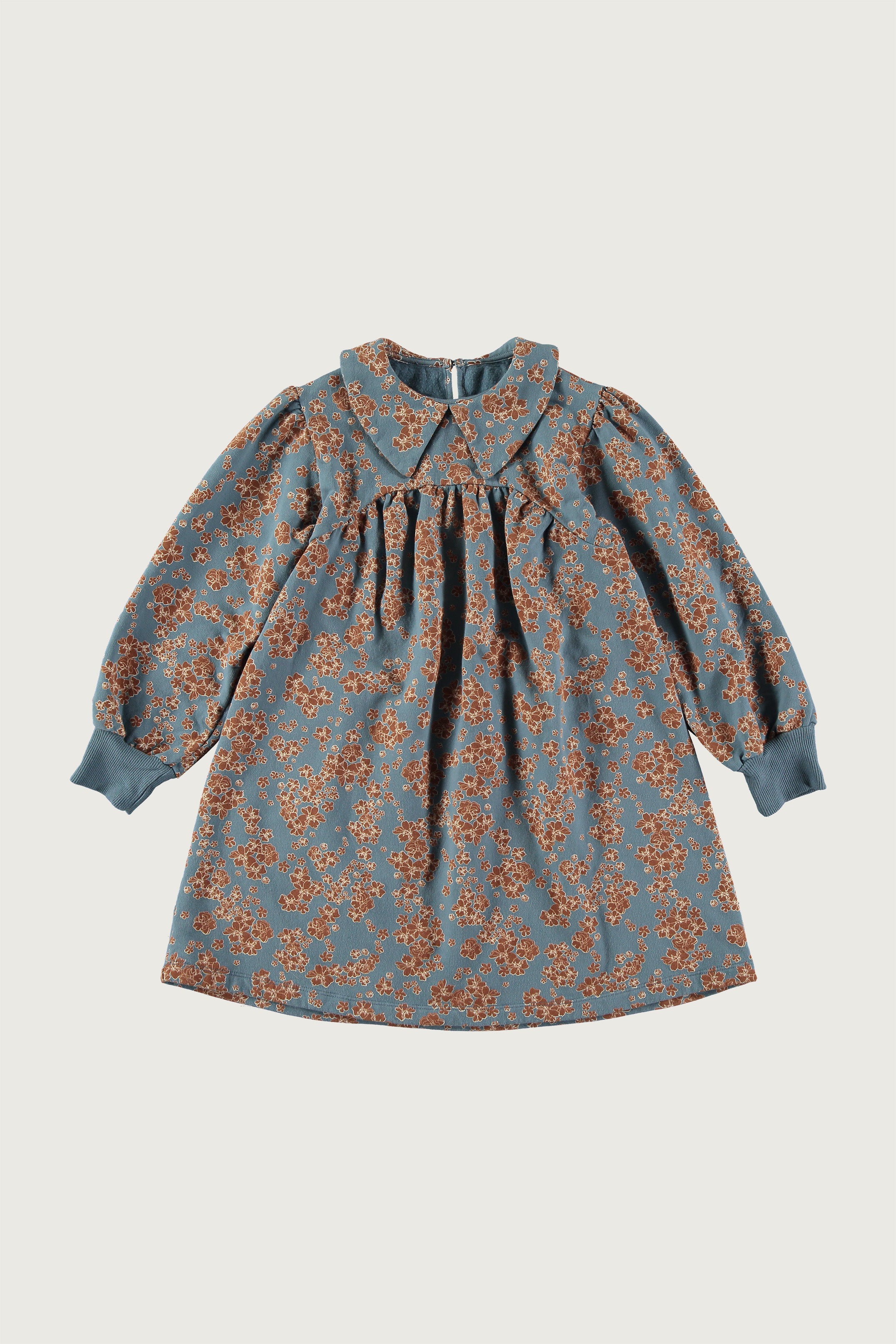 Coco Au Lait MEXICAN FLOWERS FLEECE DRESS  Blue Mirage