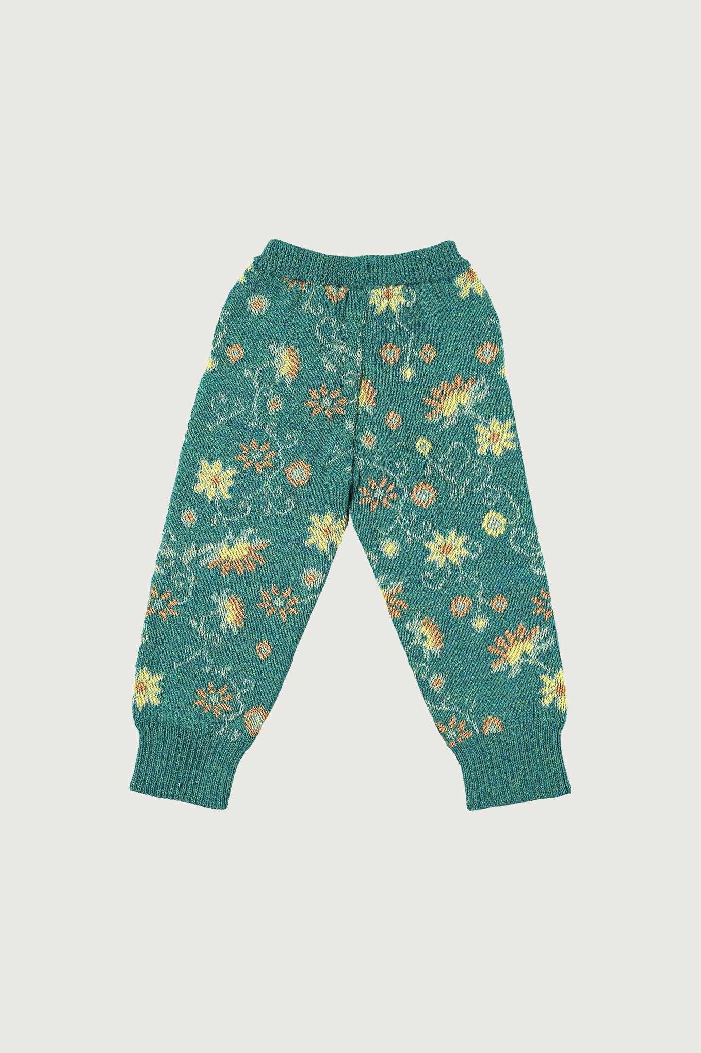 Coco Au Lait MEXICAN FLOWERS KNITTED BABY TROUSERS  North Sea