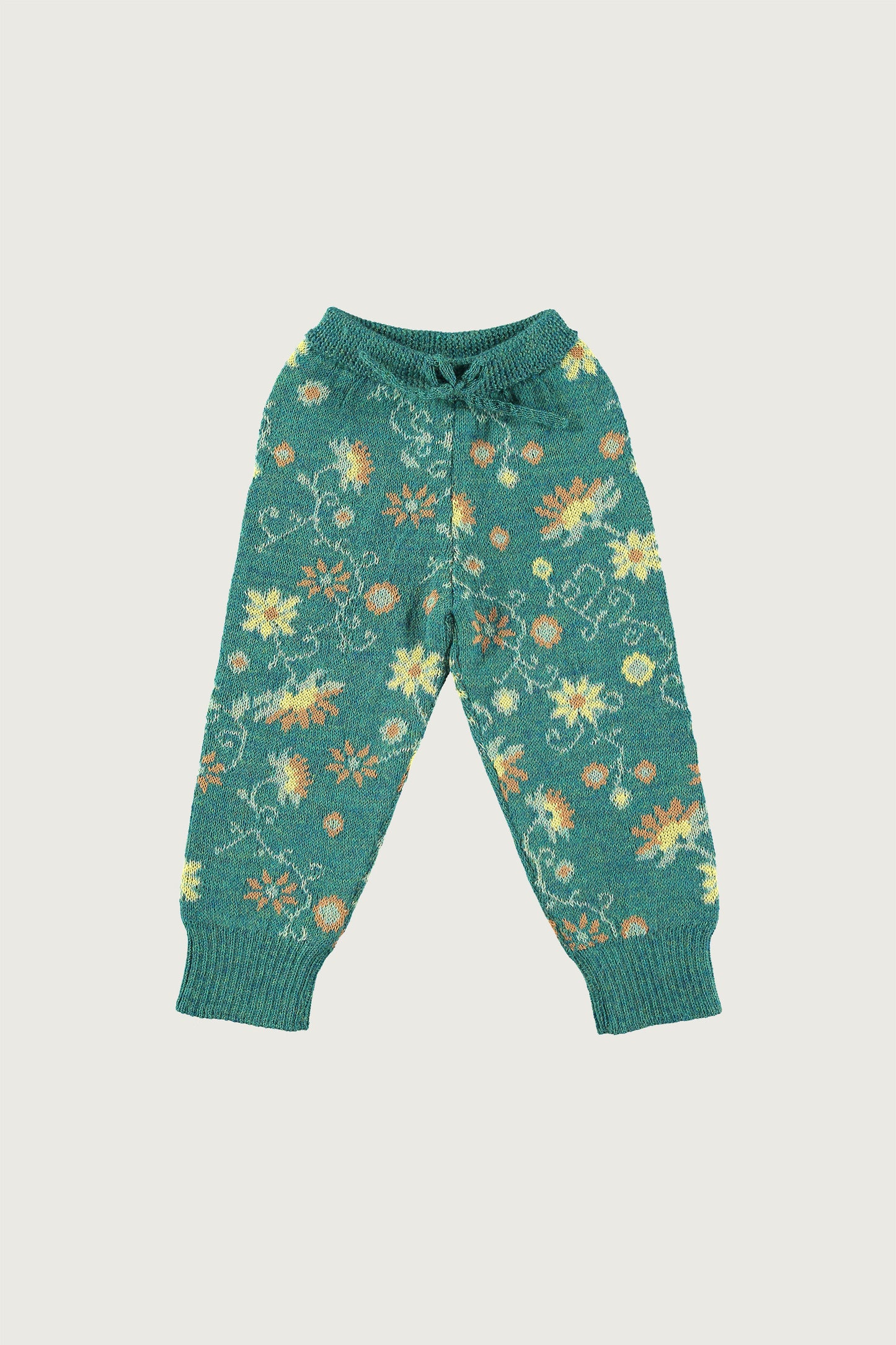 Coco Au Lait MEXICAN FLOWERS KNITTED BABY TROUSERS  North Sea
