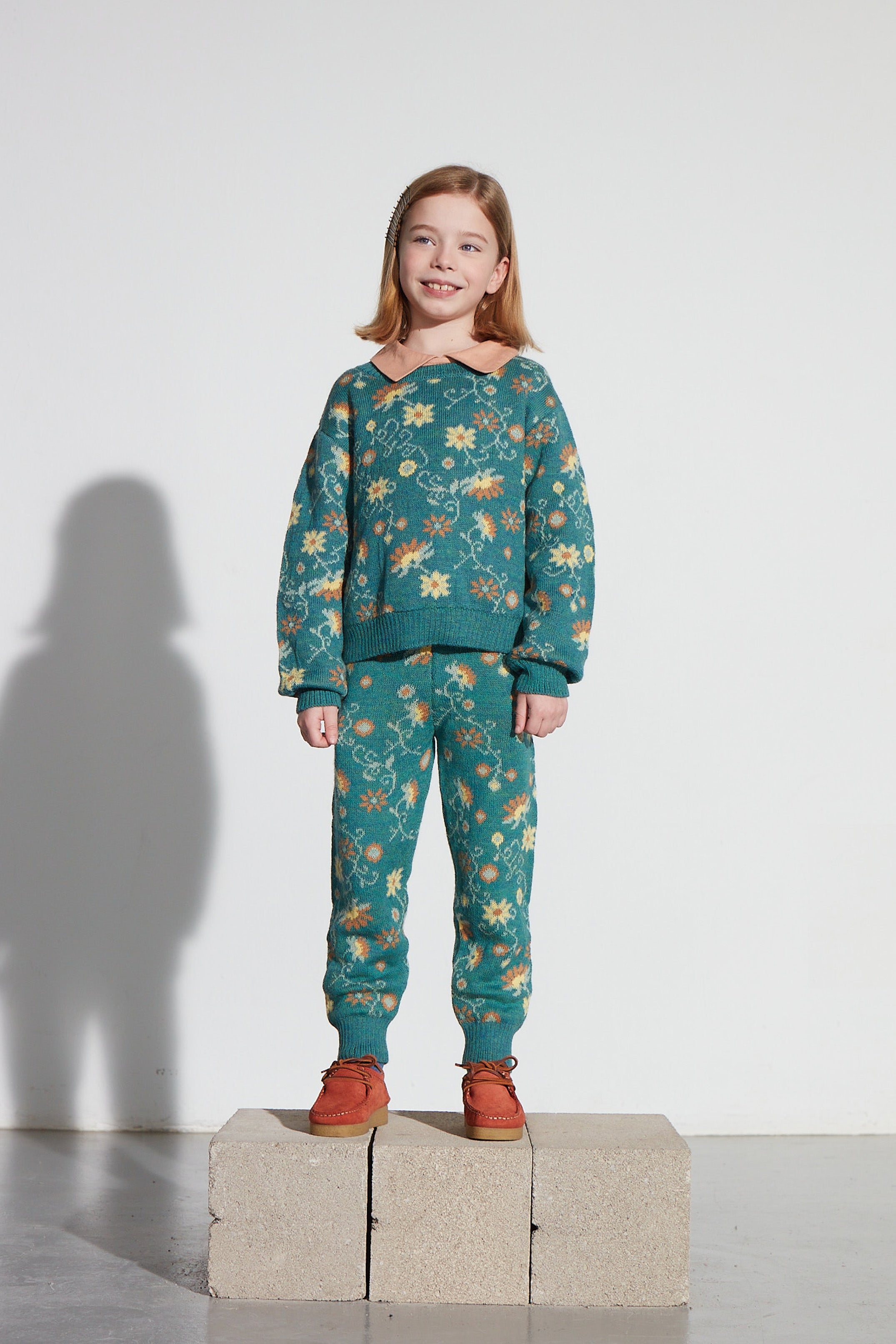 Coco Au Lait MEXICAN FLOWERS KNITTED JUMPER  North Sea