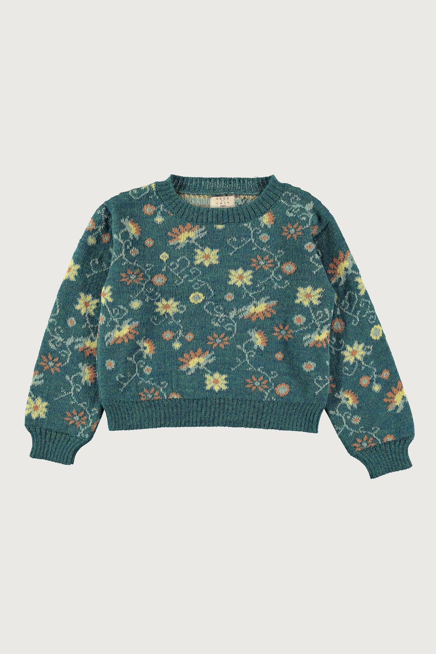 Coco Au Lait MEXICAN FLOWERS KNITTED JUMPER  North Sea