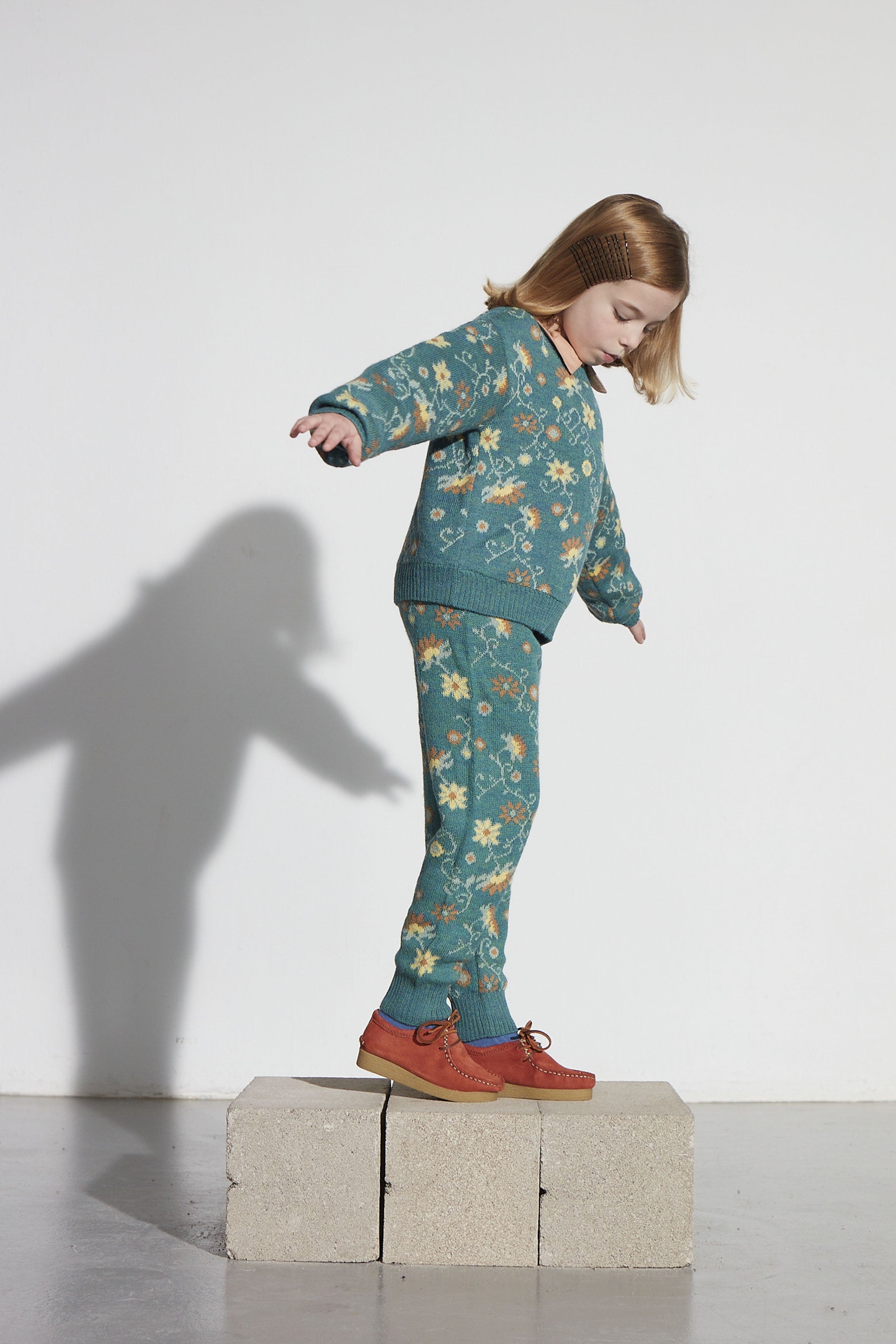 Coco Au Lait MEXICAN FLOWERS KNITTED TROUSERS  North Sea