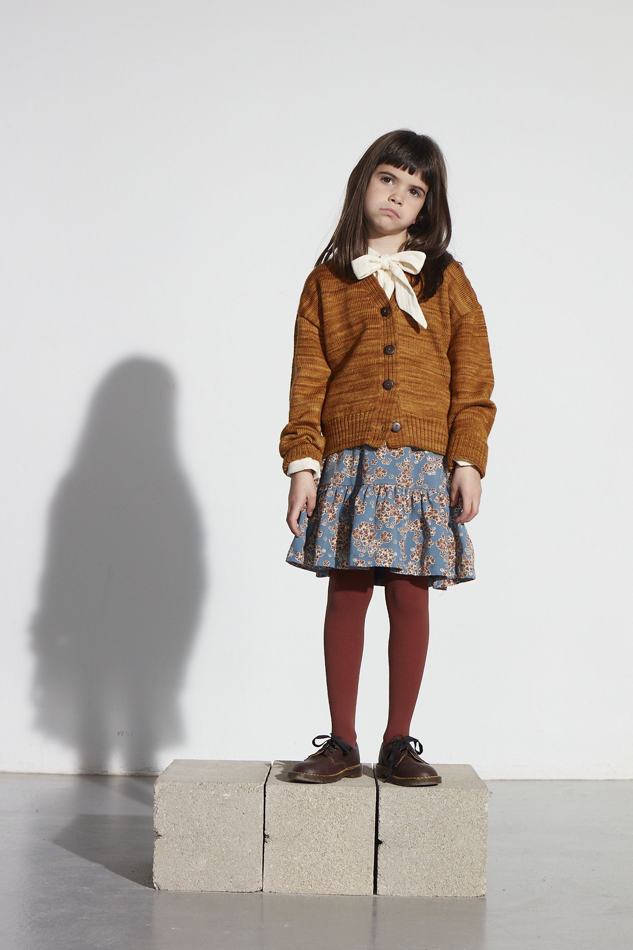 Coco Au Lait MEXICAN FLOWERS SHORT FLEECE SKIRT  Blue Mirage