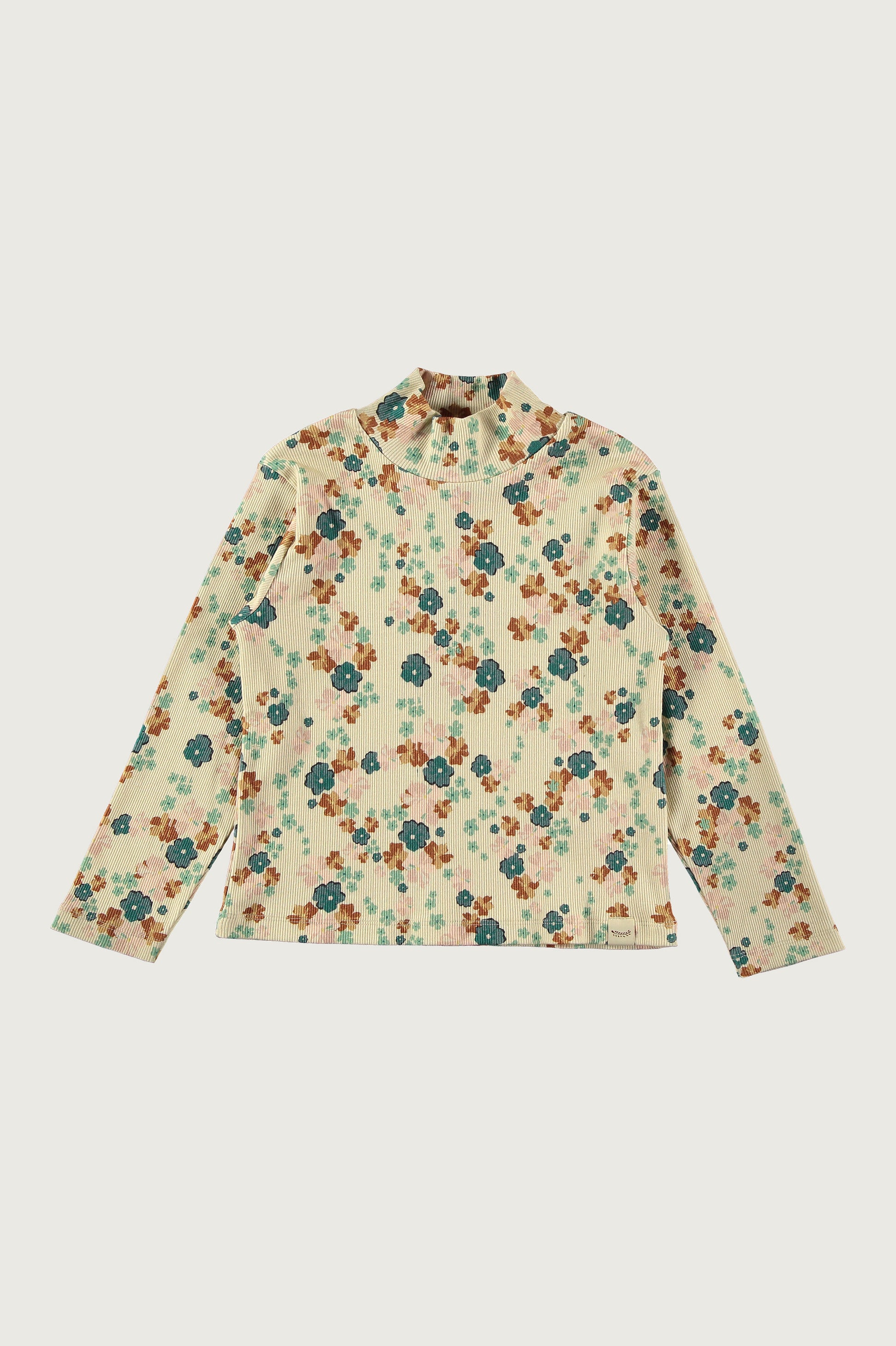 Coco Au Lait NUDE WILD FLOWERS TURTLENECK TOP  Nude Wild