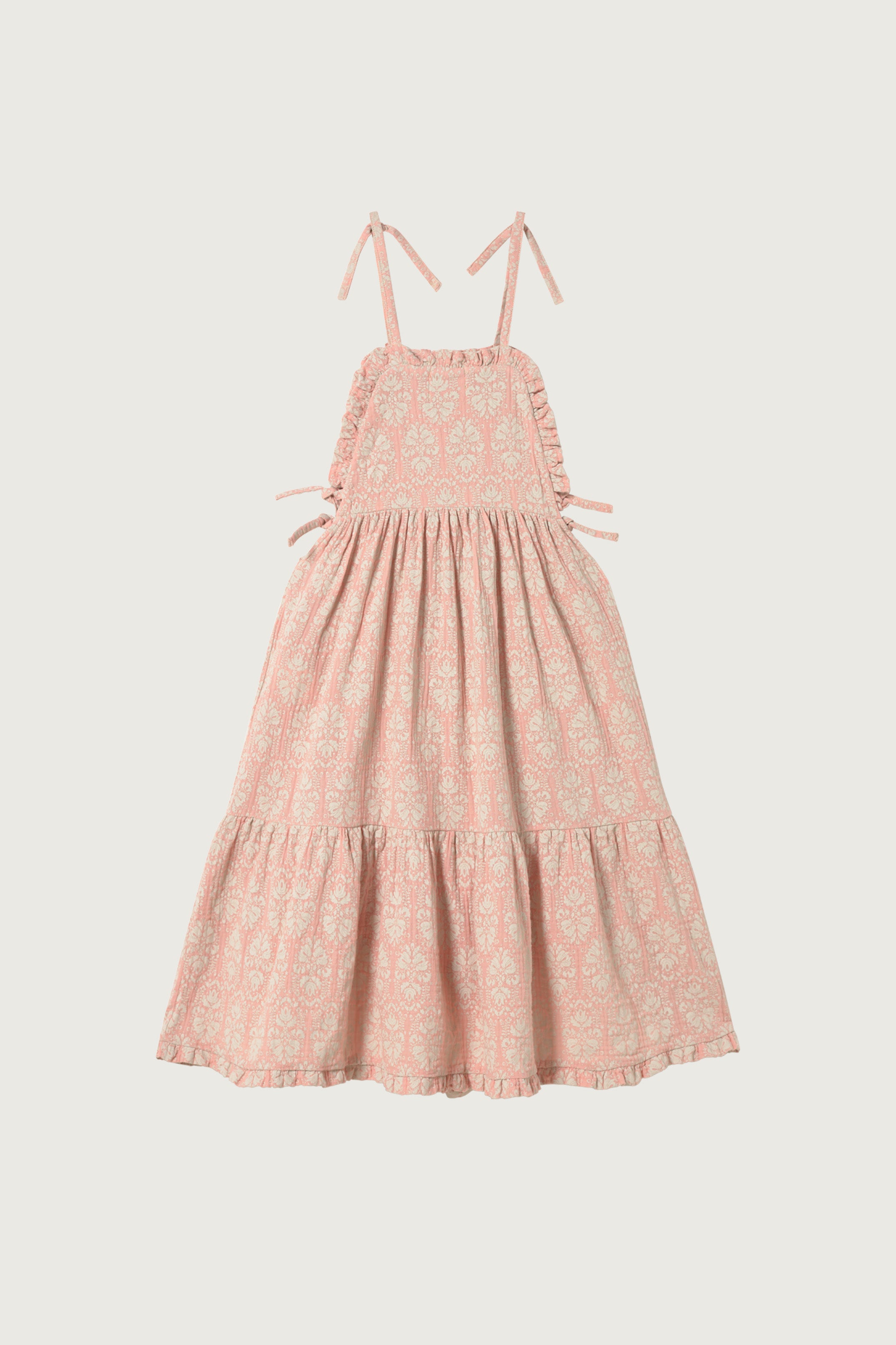 Coco Au Lait PINK VINTAGE WALLPAPER DRESS  Evening Sand