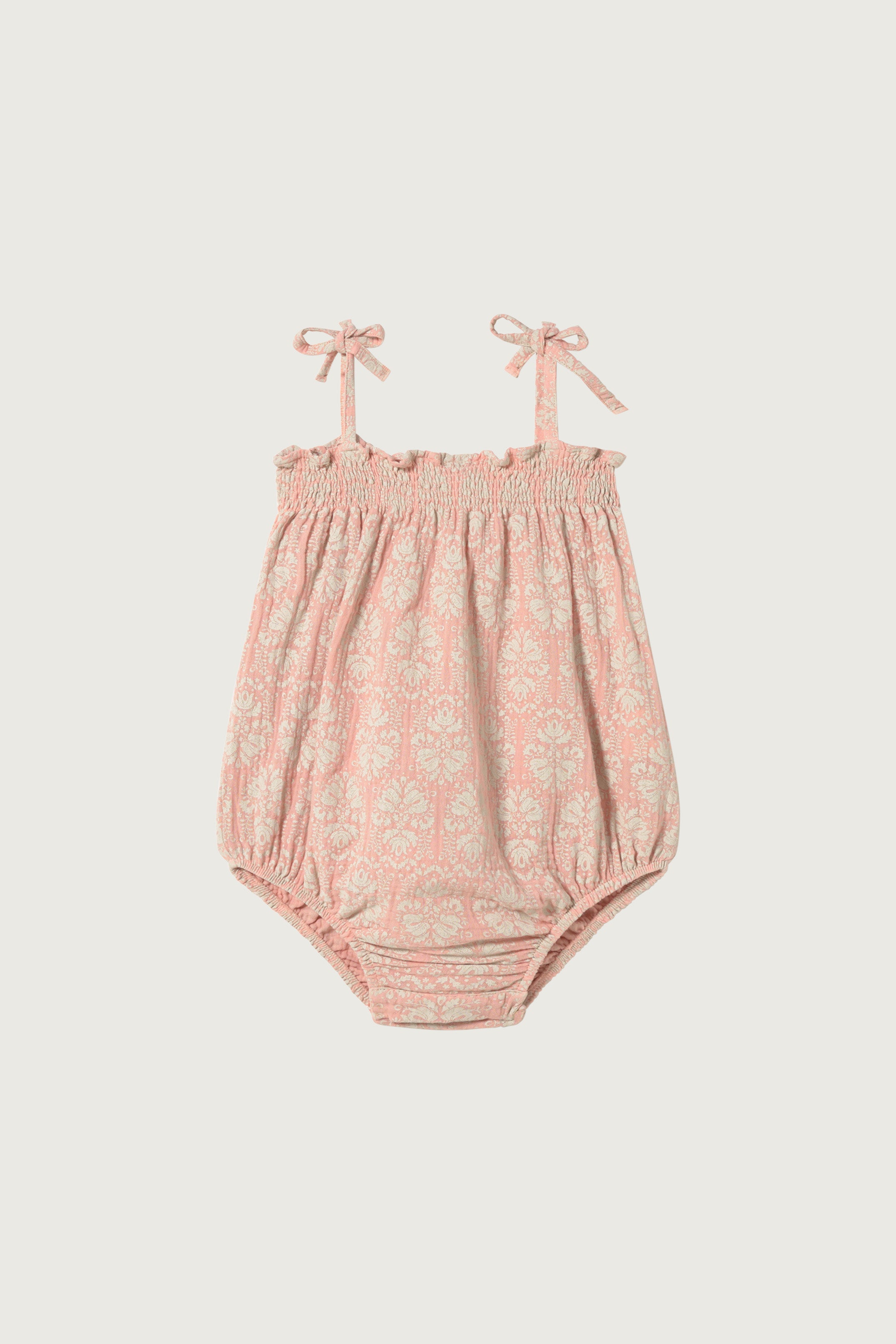 Coco Au Lait PINK VINTAGE WALLPAPER ROMPER  Evening Sand