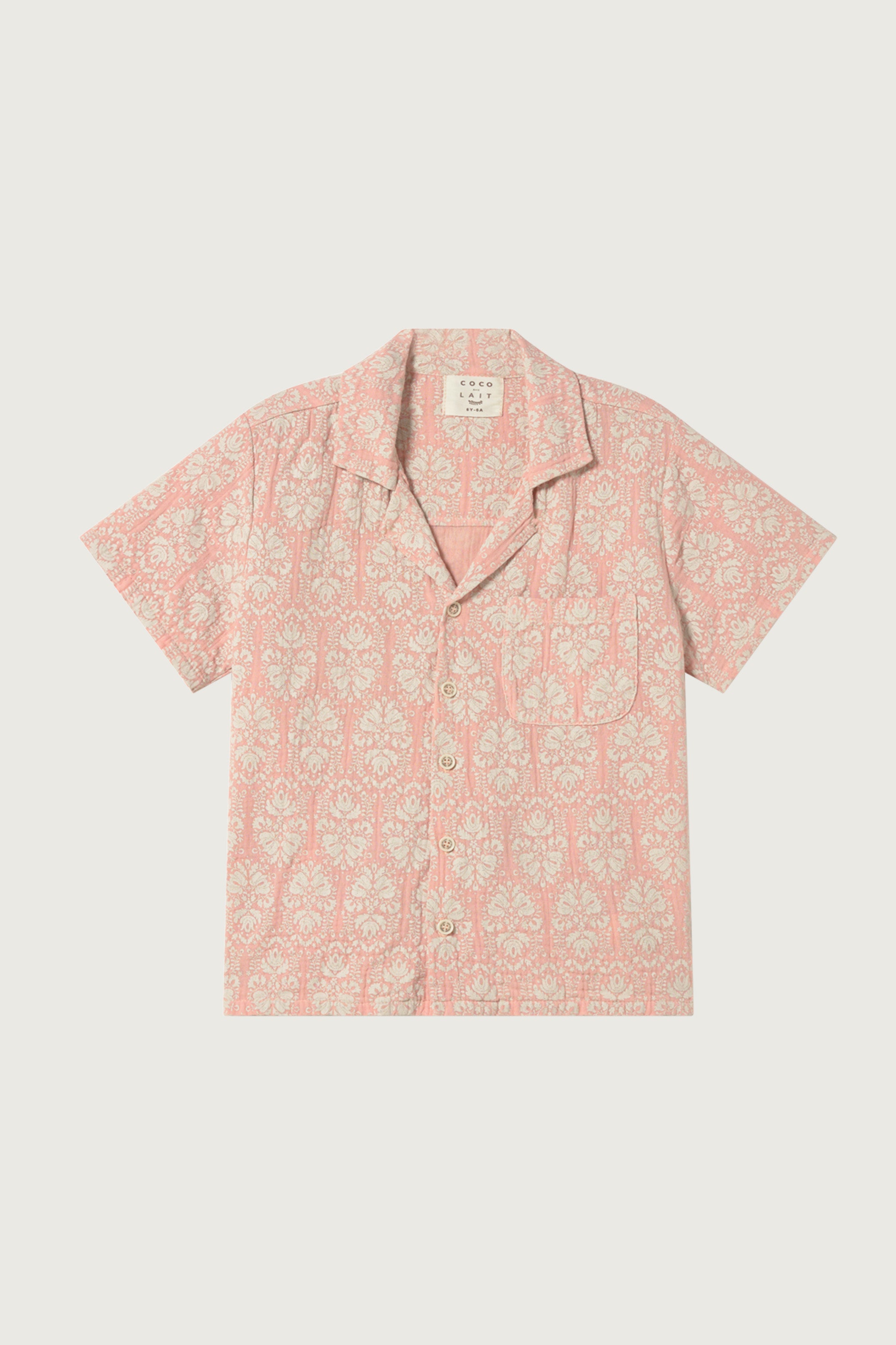 Coco Au Lait PINK VINTAGE WALLPAPER SHIRT  Evening Sand