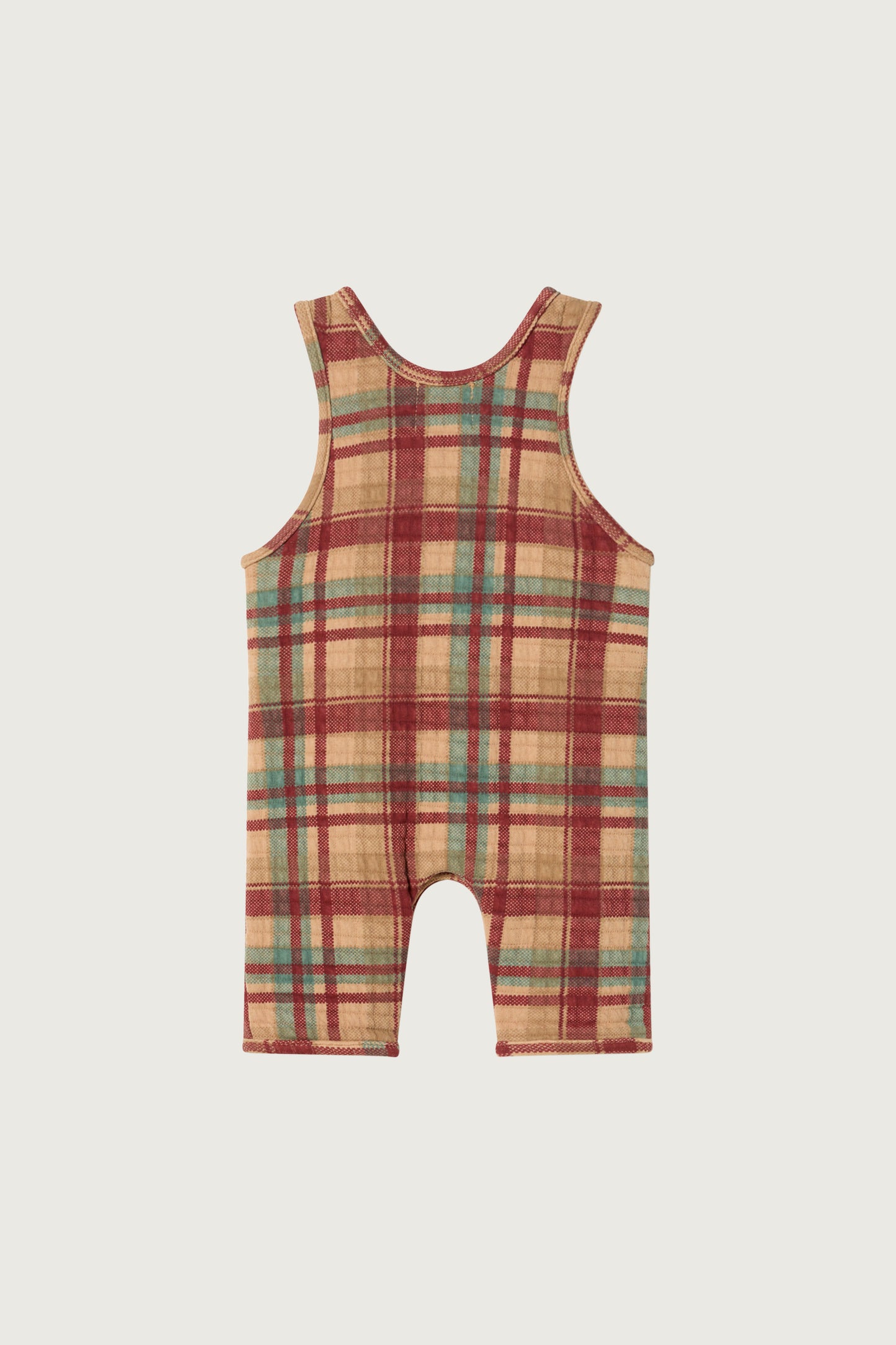 Coco Au Lait PLAID BABY ROMPER  Chili Oil