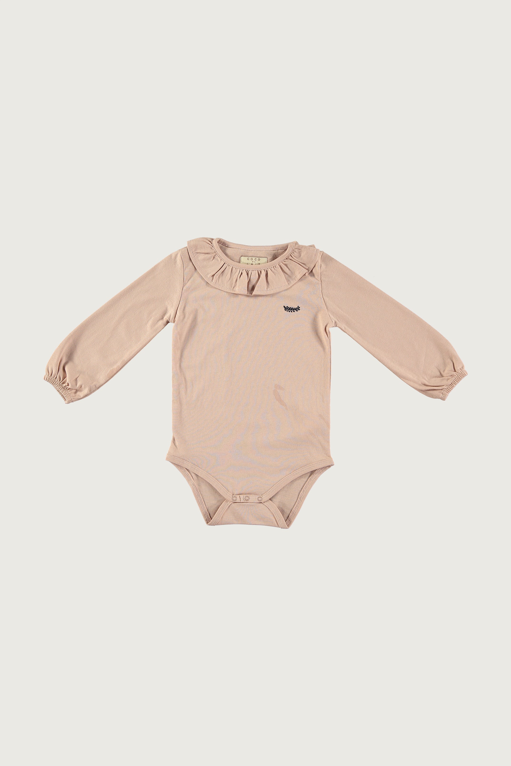 Coco Au Lait ROSE DUST BASIC BODYSUIT WITH RUFFLED COLLAR  Rose Dust