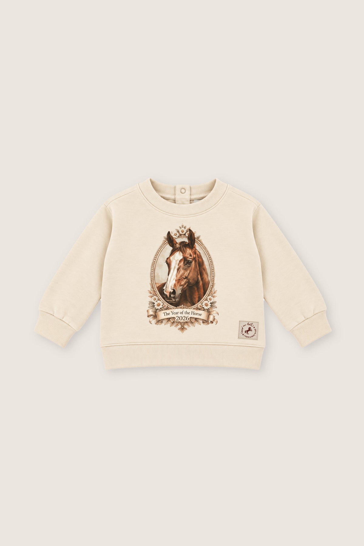 SUDADERA RETRATO DE CABALLO VANILLA BEBÉ