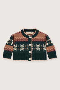 CÁRDIGAN DE PUNTO JACQUARD NORDIC BLOOM BEBÉ