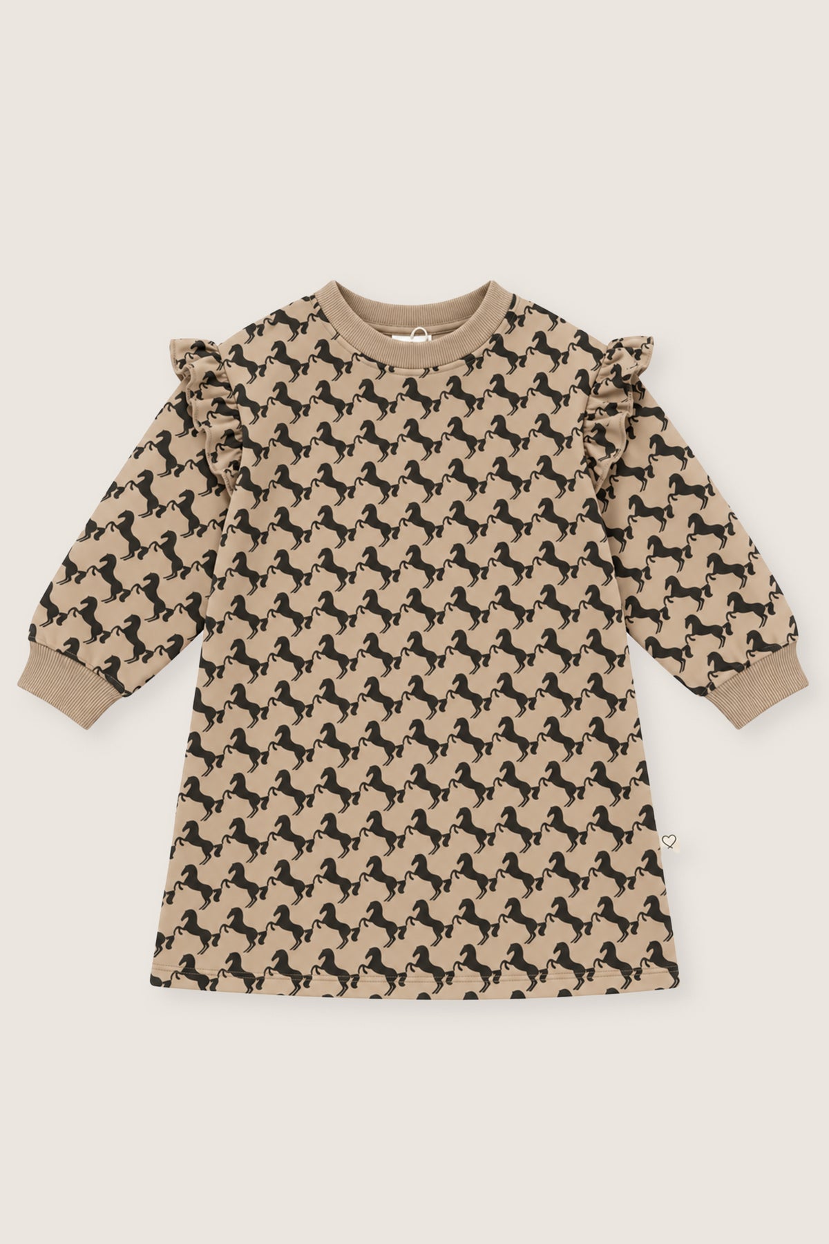 VESTIDO MINI CABALLOS BEIGE