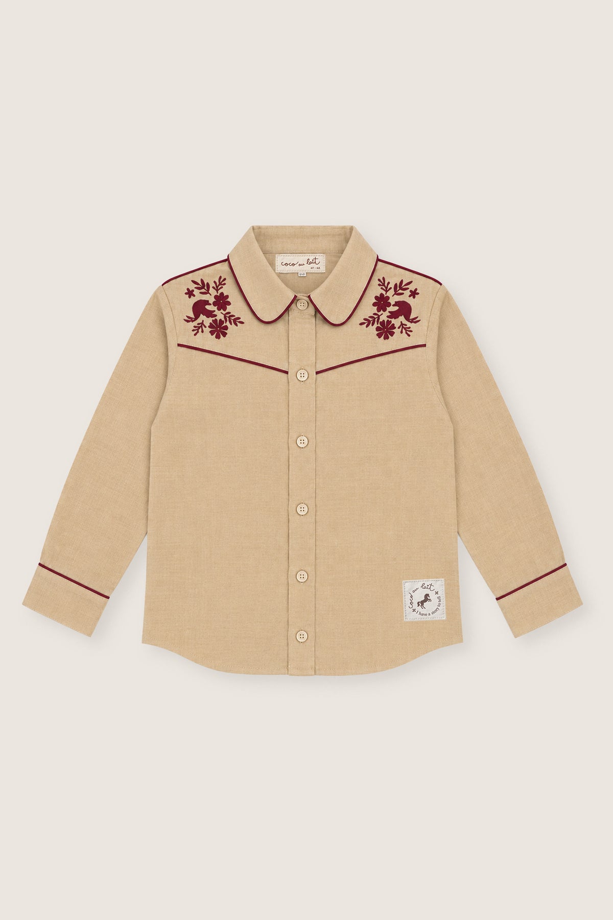 CAMISA BORDADA ESTILO COWBOY MUSTARD