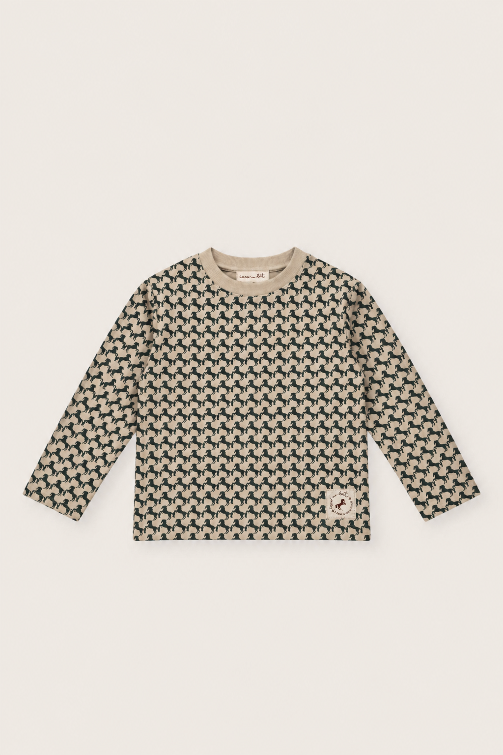 CAMISETA MINI CABALLOS BEIGE