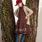 EMBROIDERED BROWN STONE DRESS