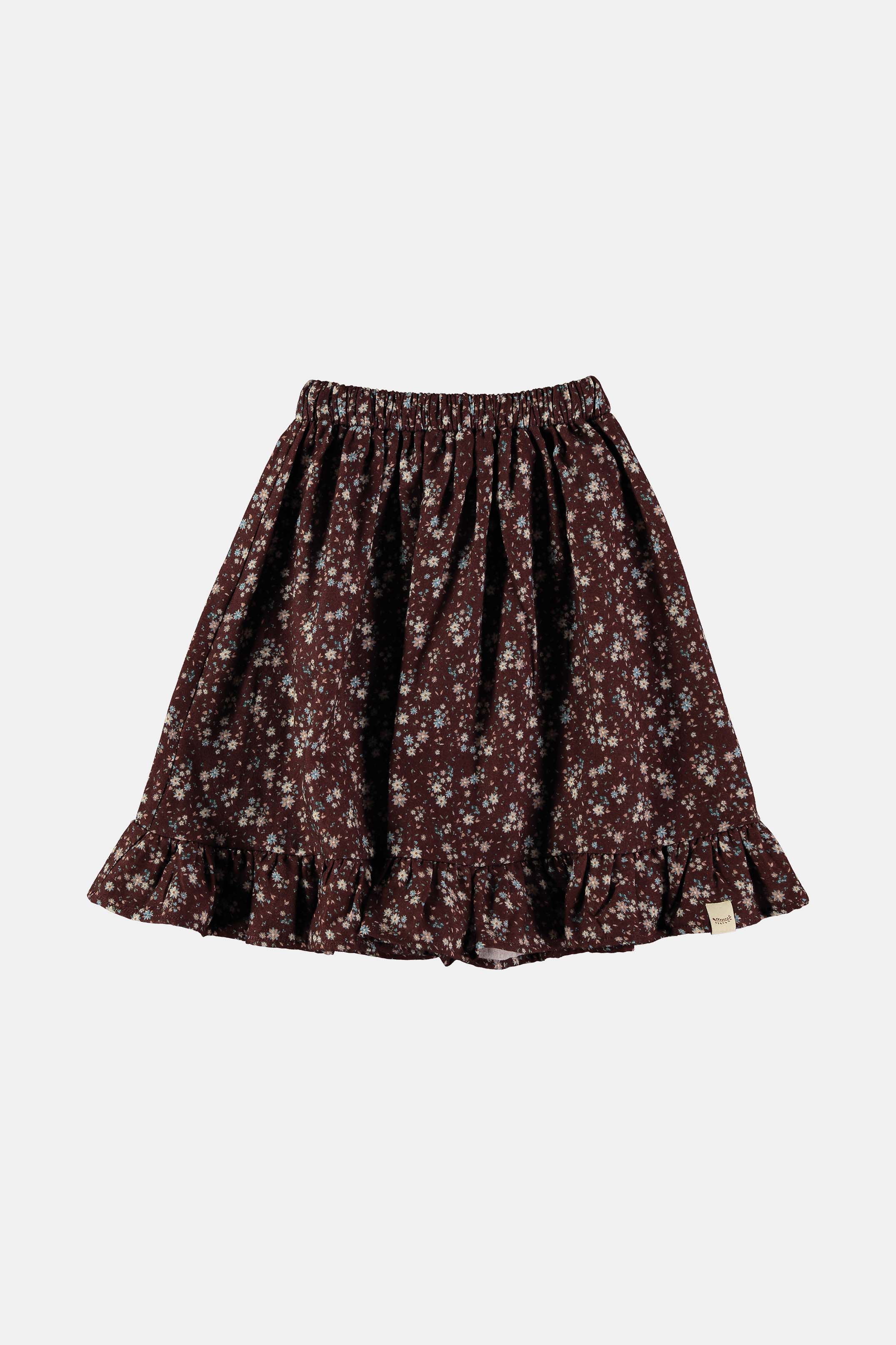 Coco Au Lait BROWN FLOWERS LONG SKIRT  Brown Flowers