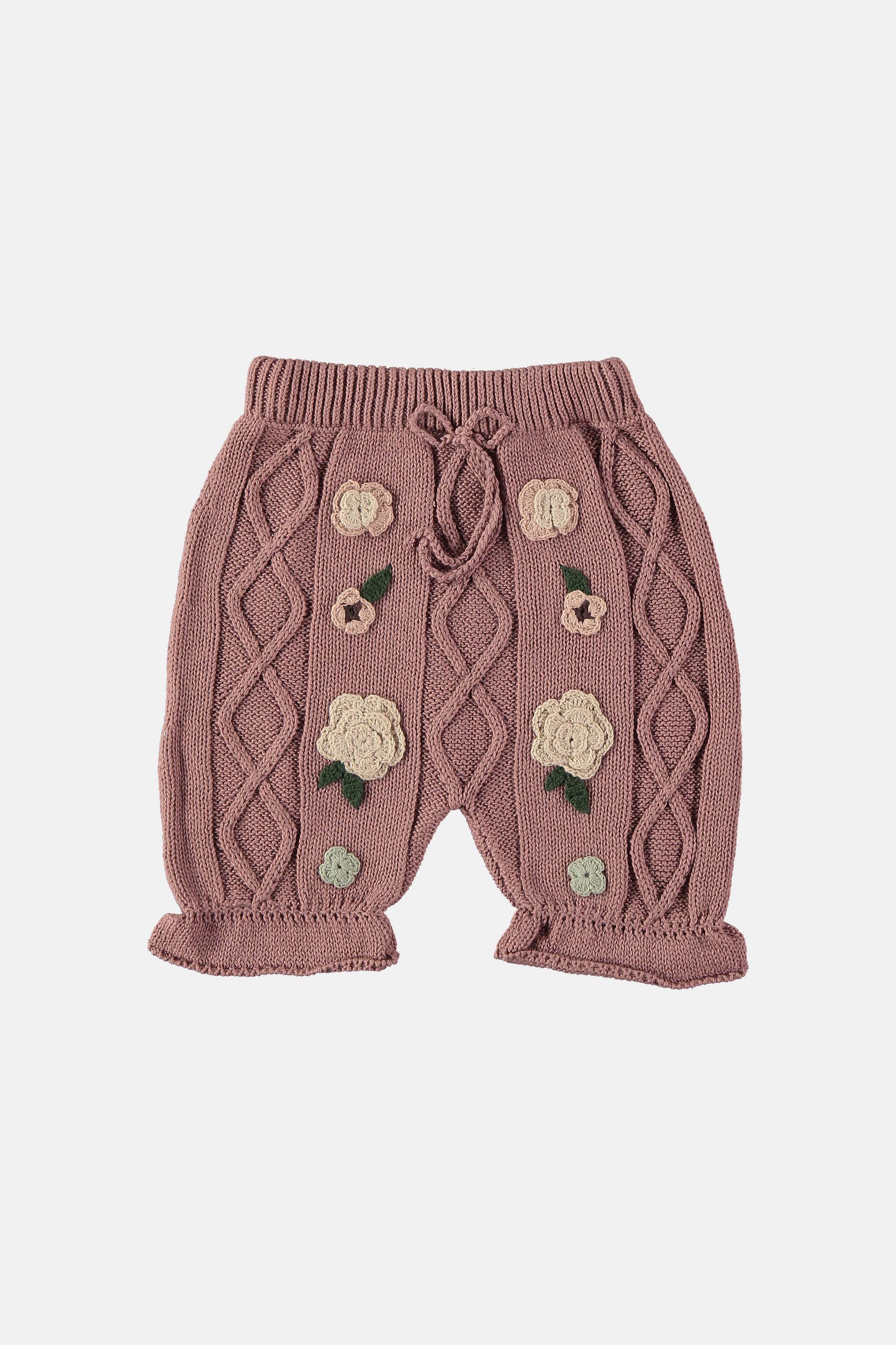 Coco Au Lait BURLWOOD EMROIDERED KNIT BLOOMER  Burlwood