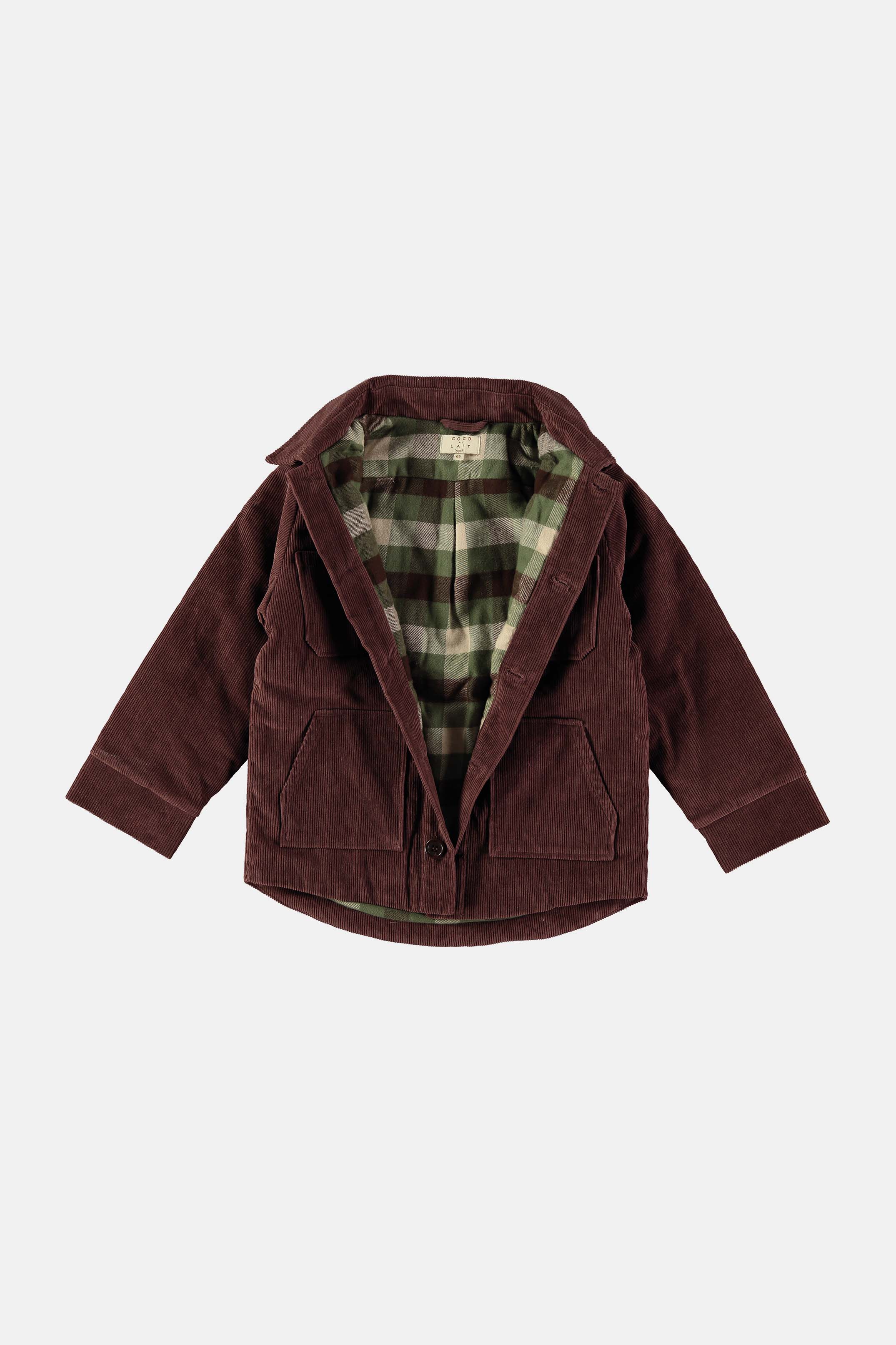 Coco Au Lait CORDUROY BROWN STONE REVERSIBLE JACKET  Brown Stone