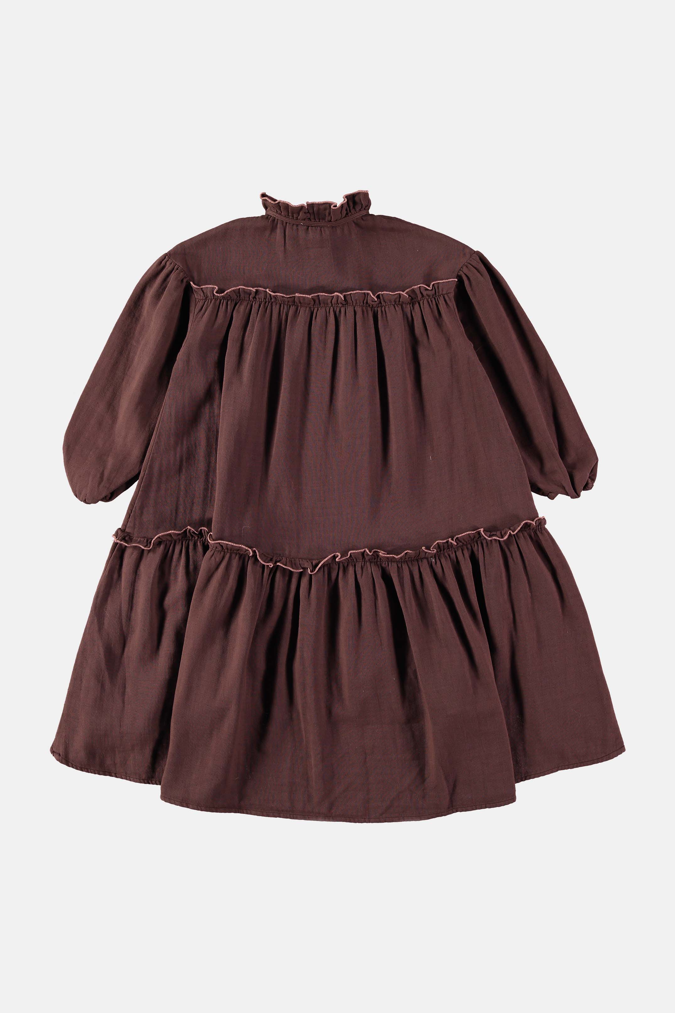 Coco Au Lait EMBROIDERED BROWN STONE DRESS  Brown Stone
