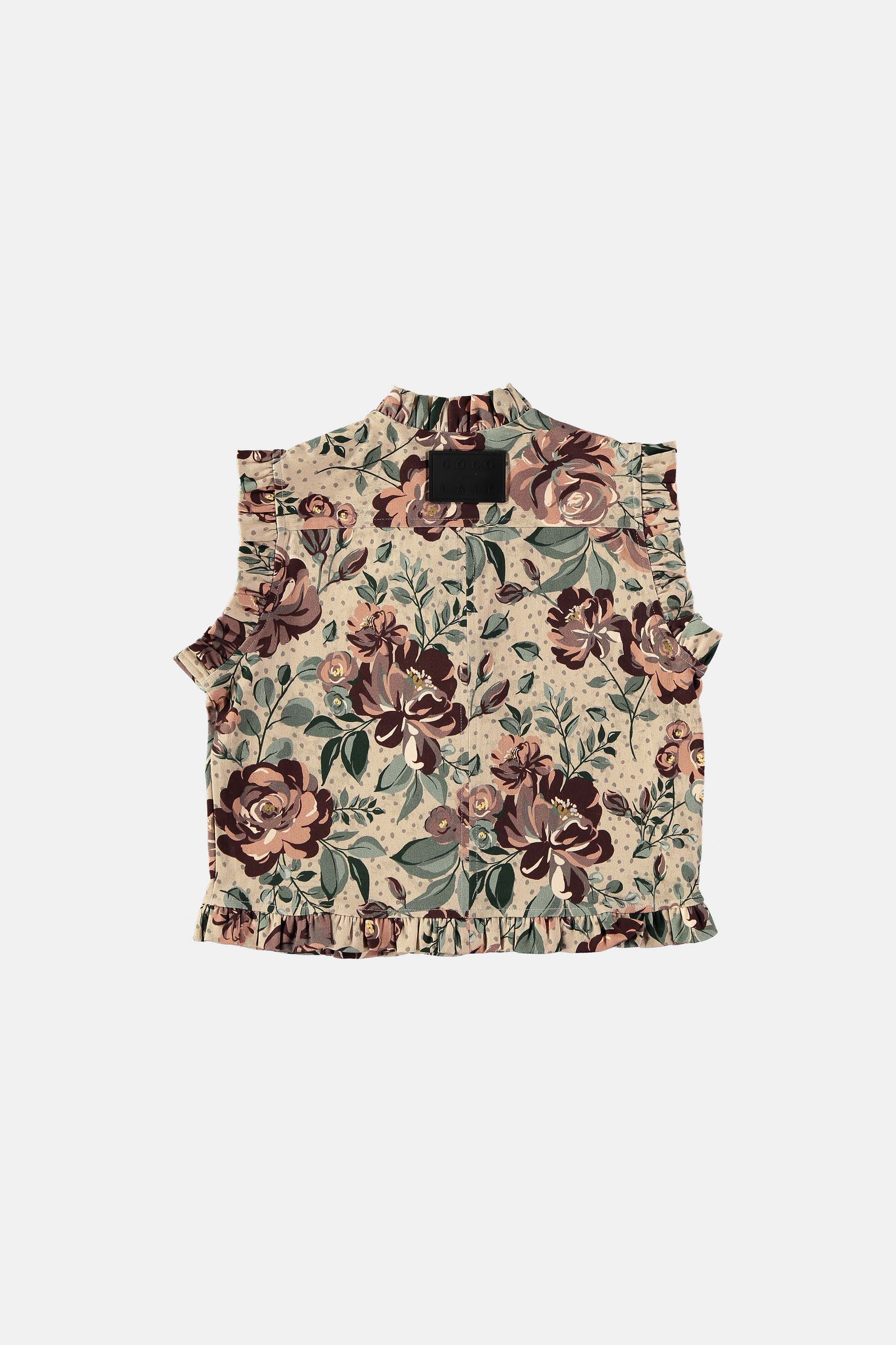 Coco Au Lait FLOWERS VEST  Roses AOP