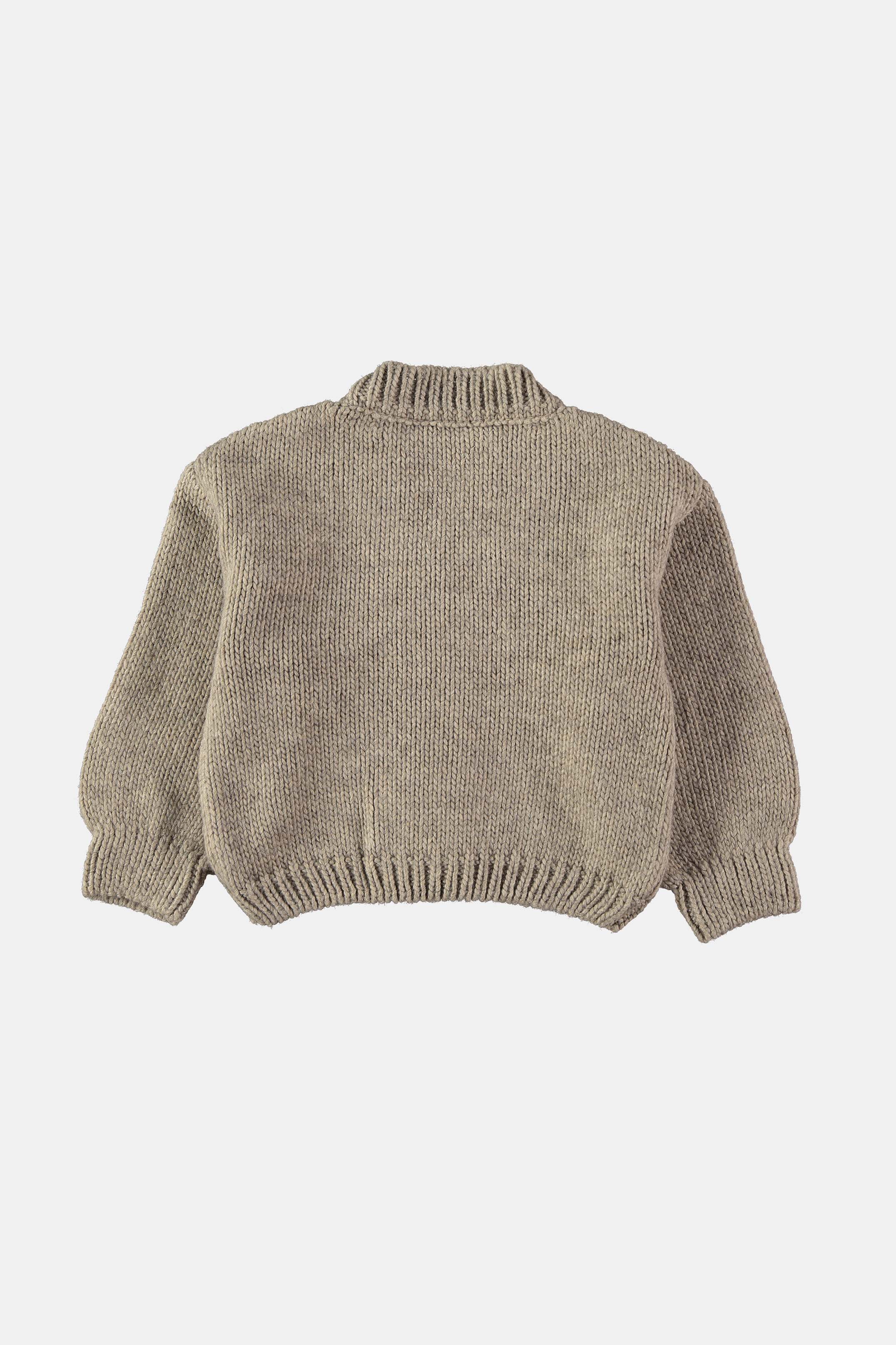 Coco Au Lait ROSE SMOKE KNIT EMBROIDERED BABY CARDIGAN  Rose Smoke