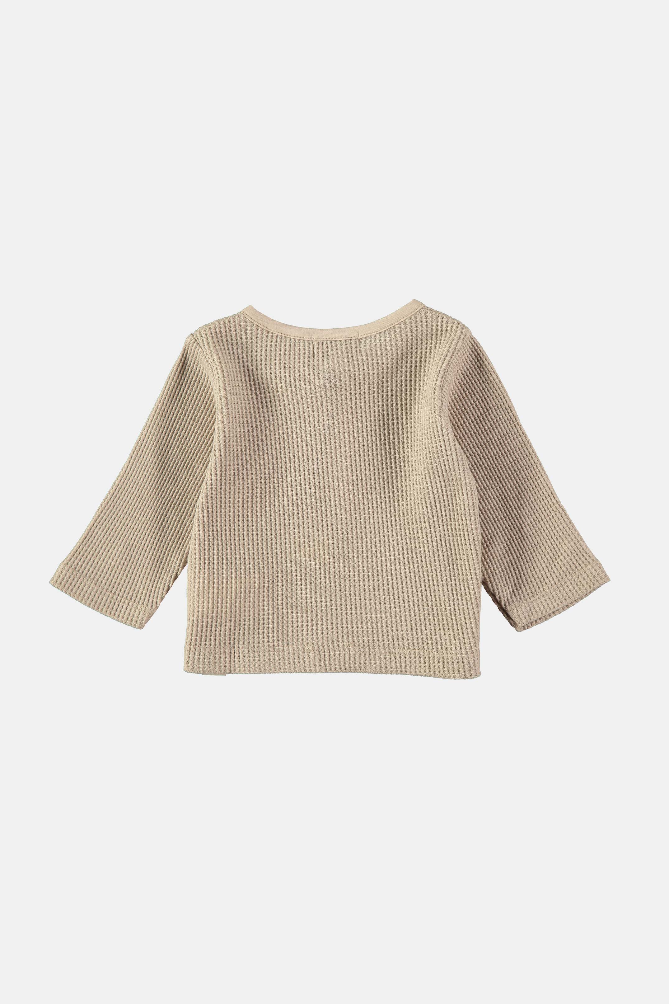 Coco Au Lait SMOKE GREY WAFFLE BABY HENLEY T-SHIRT  Smoke Gray