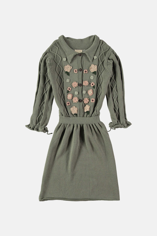 Coco Au Lait VETIVER EMBROIDERED KNIT DRESS  Vetiver