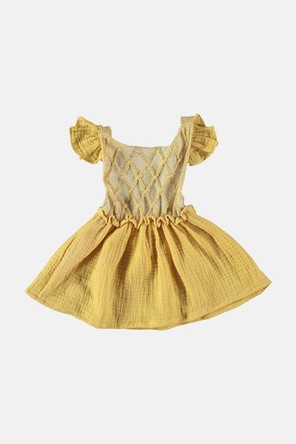 Coco Au Lait YELLOW BUTTERFLY KNITTED BABY BLOUSE  Yellow